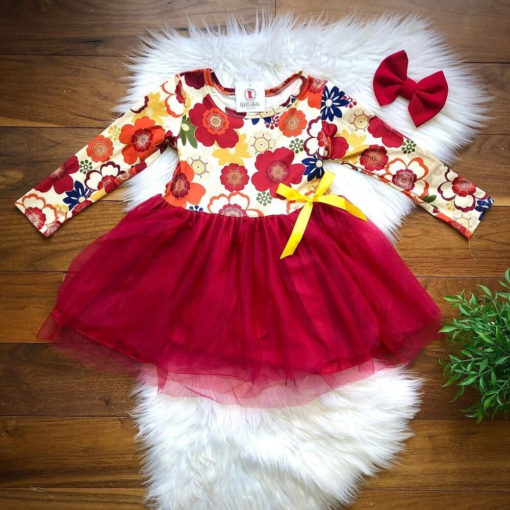 Wellington Designs Retro Floral Tulle Dress, Sz 12/18 NWT